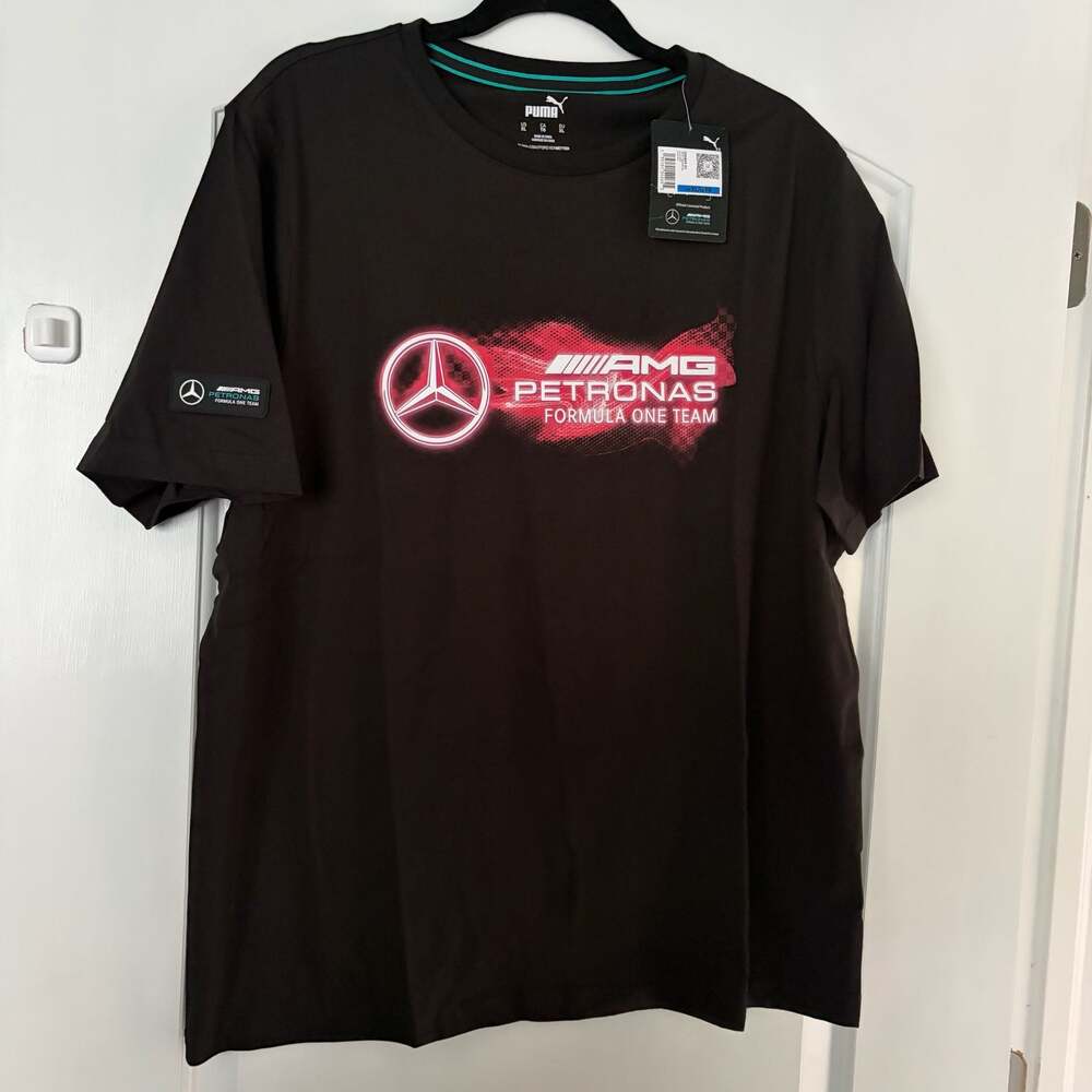 Puma Nightride Tee Mercedes-AMG Petronas Formula One Team Black T-Shirt XL